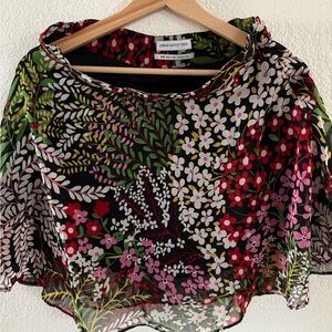 Urban Outfitters Black Floral Blouse